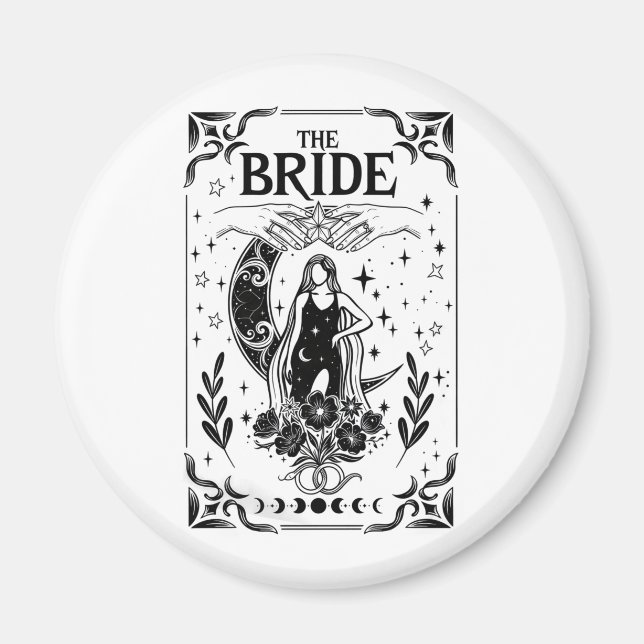 Witchy Bachelorette Bride Coven Gothic Wedding Magnet (Front)