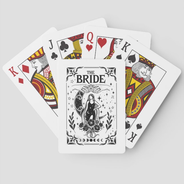 Witchy Bachelorette Bride Coven Gothic Wedding Playing Cards (Back)