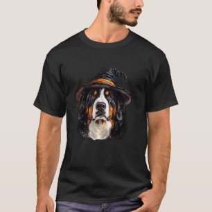 Witchy Bernese Mountain Witch Hat Halloween Dog Mo T-Shirt