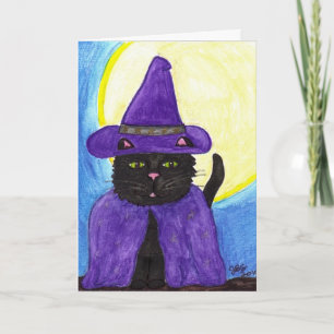Witchy Black Cat greeting card