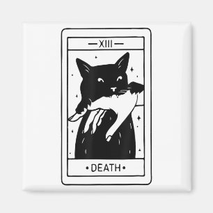 Witchy Black Cat Halloween Tarot Card Funny For Me Magnet