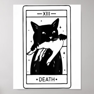Witchy Black Cat Halloween Tarot Card Funny For Me Poster