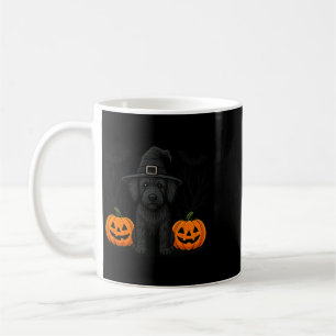 Witchy Black Labradoodle Dog Halloween Spooky Bats Coffee Mug