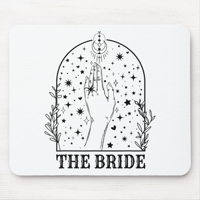 Witchy Bride Coven Matching Gothic Bachelorette Pa Mouse Pad (Front)