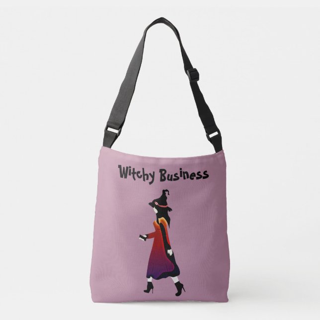 Witchy Business Modern Personalised Dusky Pink Crossbody Bag (Front)