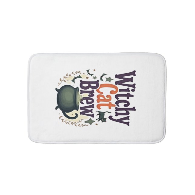 Witchy Cat Brew Bath Mat (Front)