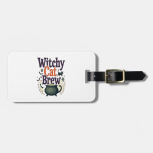 Witchy Cat Brew Luggage Tag