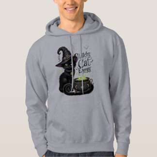 Witchy Cat Energy Hoodie Unisex Spooky Halloween 
