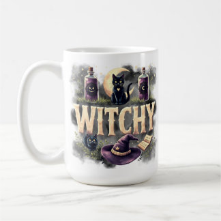 Witchy Cat Halloween Women's Dark Gothic Tshirt Coffee Mug