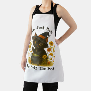 witchy Cat - I’m Just Here to Stir the Pot Apron