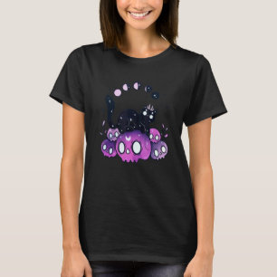 Witchy Cat Moon Phases Skulls Halloween Costume De T-Shirt