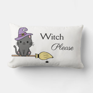 Witchy Cat Witch Please Lumbar Cushion
