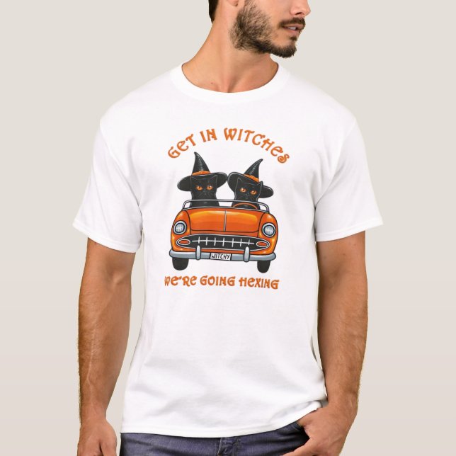 Witchy Cats Going Hexing Oversized T-Shirt (Front)
