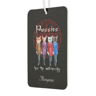 Witchy Cats Hex The Patriarchy Personalized Car Air Freshener