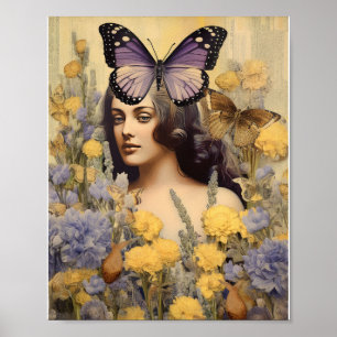 Witchy Celestial Poster Print Dreamy Moon & Star