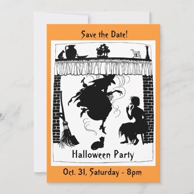 Witchy Chimney Halloween Party Invitation (Front)