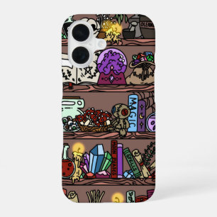 Witchy Cosy Bookshelf Clutter iPhone 16 Case