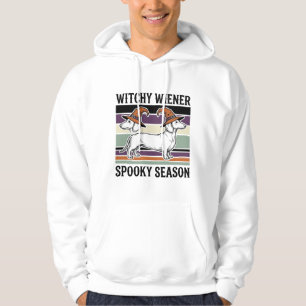 Witchy Dachshund Halloween Vintage Engraving Dog S Hoodie