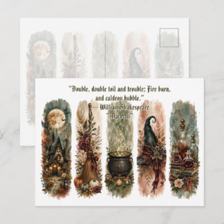 Witchy decor, Spooky Halloween Holiday Postcard