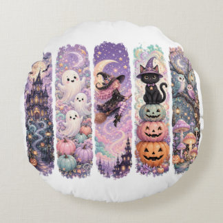 Witchy decor, Spooky Halloween Round Cushion