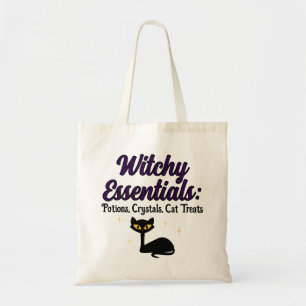 Witchy Essentials, Black Cat Tote Bag