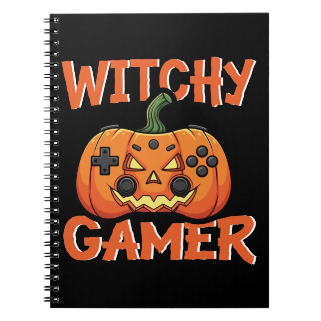 Witchy Gamer Halloween Notebook (Front)