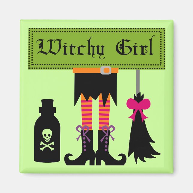Witchy Girl Halloween T-shirts and Gifts Magnet (Front)