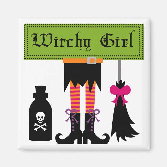 Witchy Girl Halloween T-shirts and Gifts Magnet (Front)