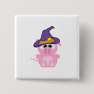 witchy goofkins piggy pig 15 cm square badge