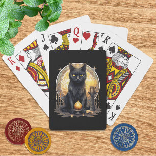 Witchy Gothic Black Cat Playing Cards