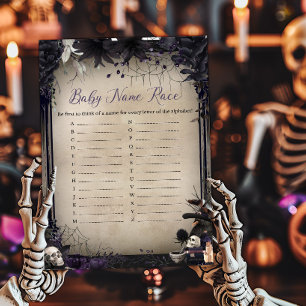 Witchy Gothic Halloween Baby Name Race Game