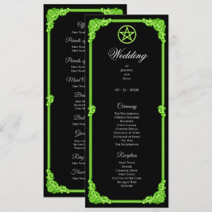 Witchy green Glow Gothic Wedding Program