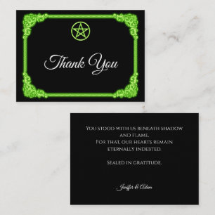 Witchy green Glow Gothic wedding Thank You Card