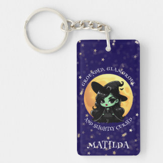 Witchy Green Vibes Personalised Name Key Ring