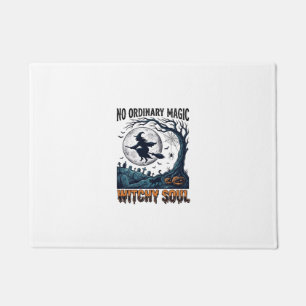 Witchy Halloween Art Vintage Engraving Moonlit Spe Doormat
