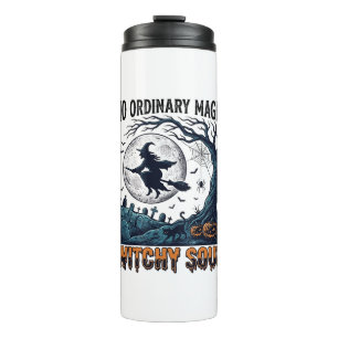 Witchy Halloween Art Vintage Engraving Moonlit Spe Thermal Tumbler