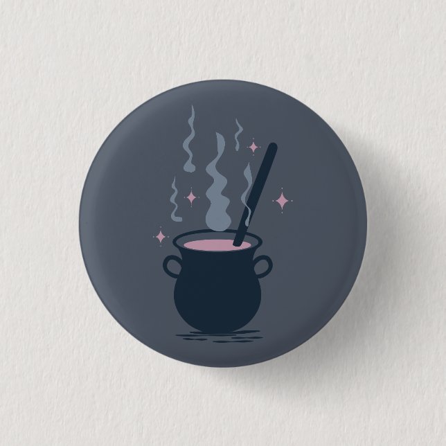 Witchy Halloween Caldron Magic 3 Cm Round Badge (Front)