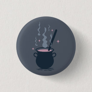 Witchy Halloween Cauldron Magic 3 Cm Round Badge