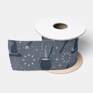 Witchy Halloween Cauldron Magic Satin Ribbon
