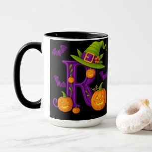 Witchy Halloween Initial “R” Mug