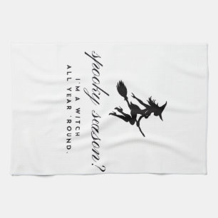 witchy halloween kitchen towel spooky season