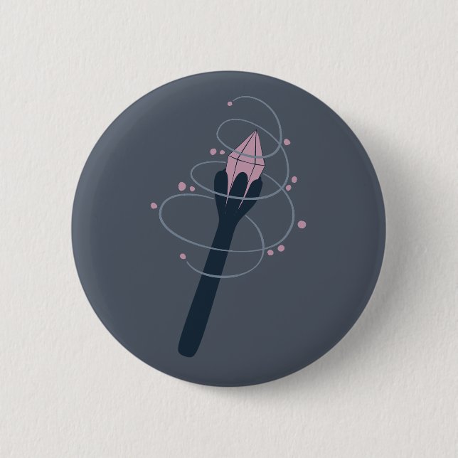 Witchy Halloween Magic Wand 6 Cm Round Badge (Front)
