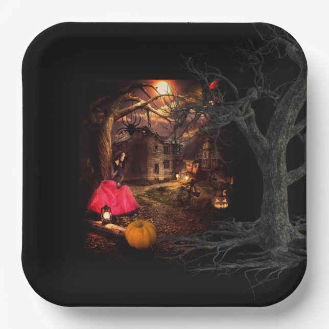 Witchy Halloween  Paper Plate (Front)