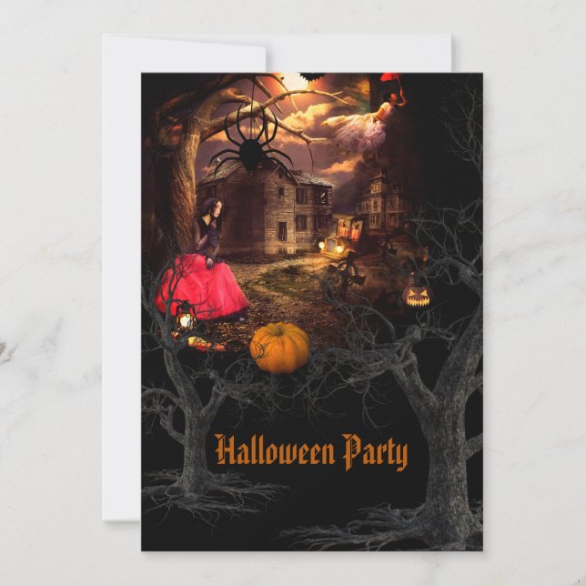 Witchy Halloween Party Invitation (Front)