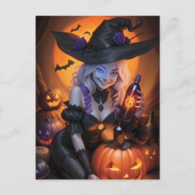 Witchy Halloween Postcard (Front)