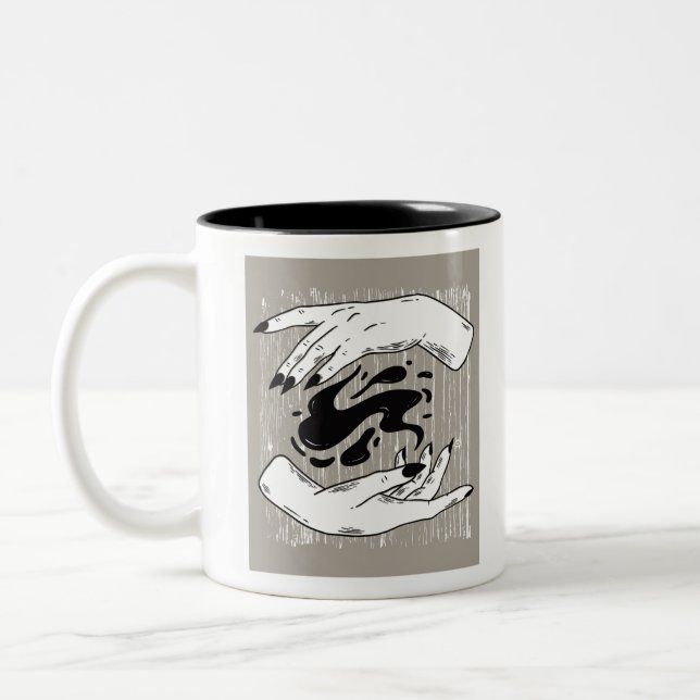 Witchy Hands Two-Tone Coffee Mug (Left)
