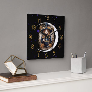 Witchy Kitchen  Square Wall Clock