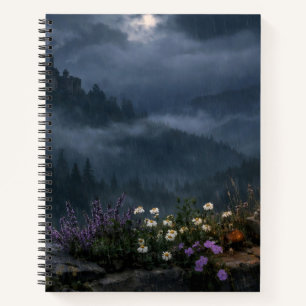 Witchy Lantern Moon View Hardcover Notebook