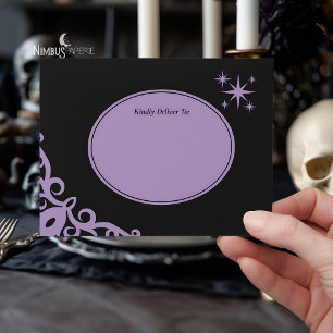 WItchy Lavender Halloween Card Envelope