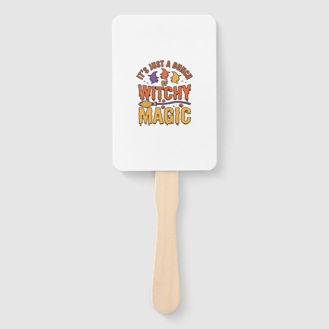 Witchy Magic Halloween Typography Design_1 Hand Fan (Front)